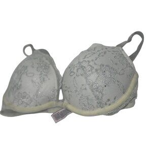 Victoria’s Secret Dream Angels Floral Lace Bra – Padded Underwire Adjustable 32C